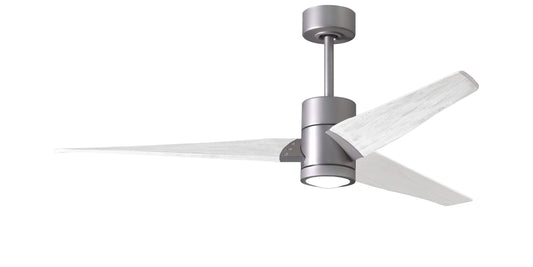 SJ-BN-MWH-60 Atlas Super Janet 60" Ceiling Fan in Brushed Nickel with Matte White Blades