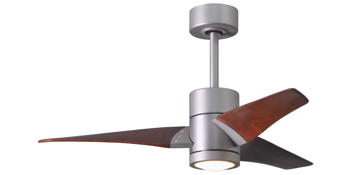 SJ-BN-WN-42 Atlas Super Janet 42" Ceiling Fan in Brushed Nickel with Walnut Tone Blades