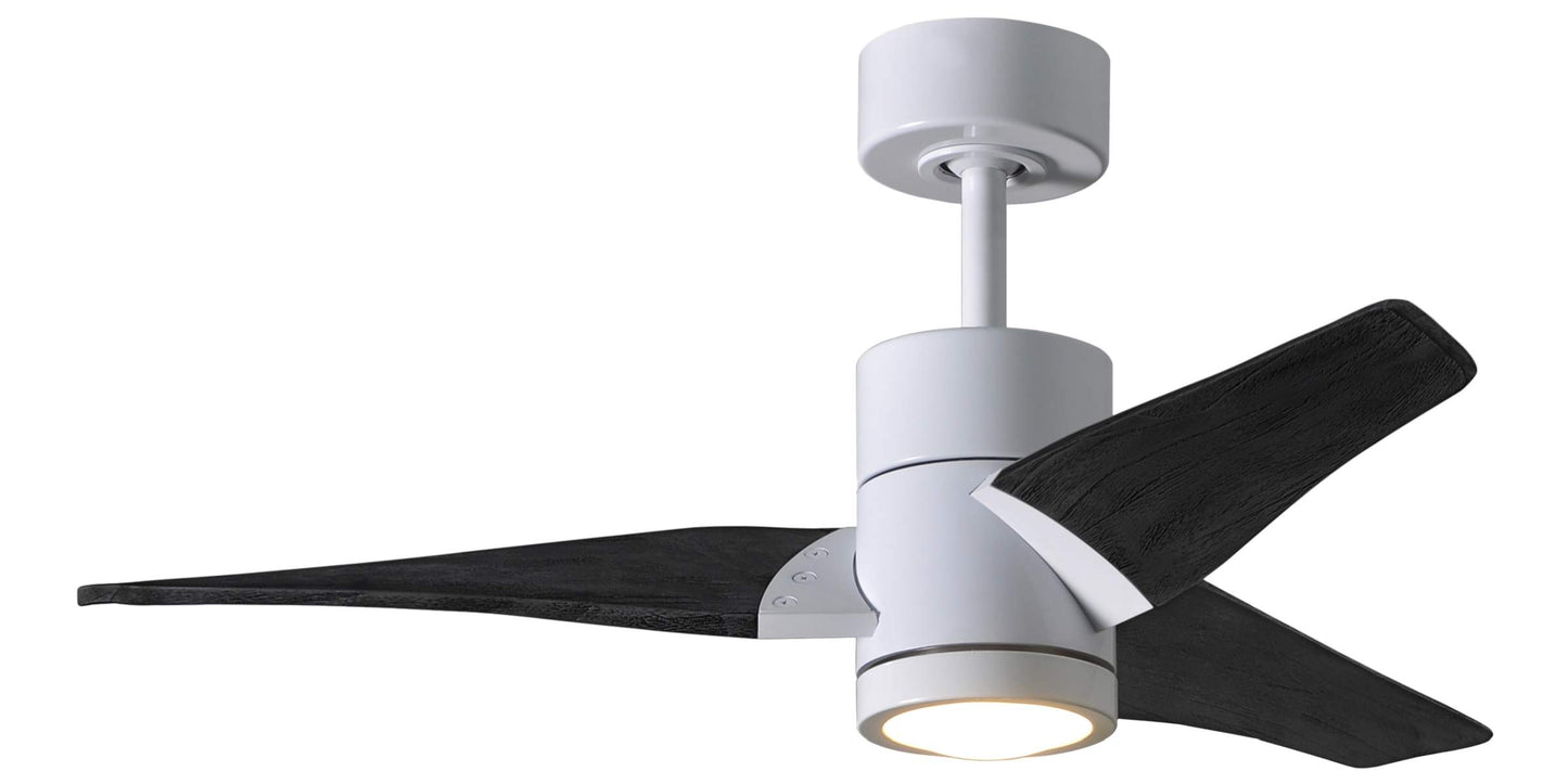 SJ-WH-BK-42 Atlas Super Janet 42" Ceiling Fan in White with Matte Black Blades