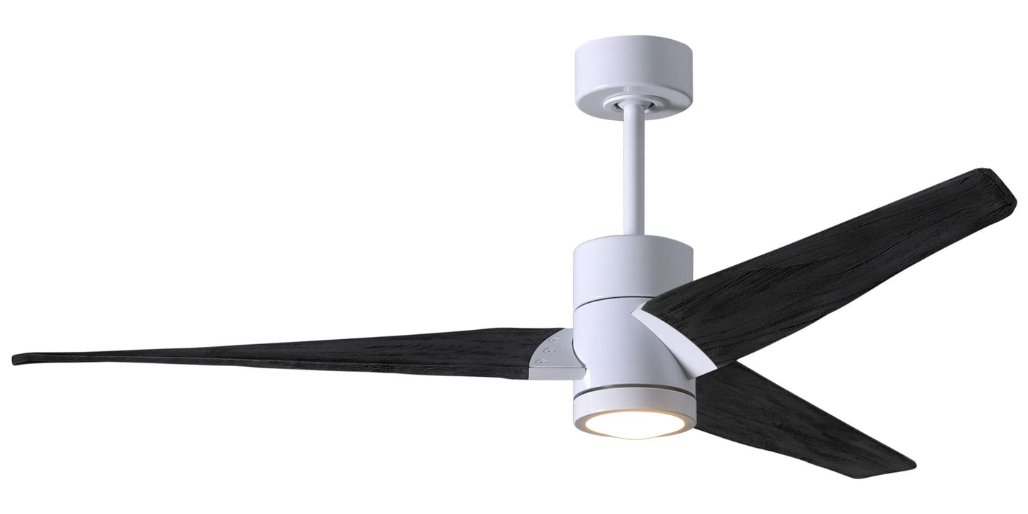 SJ-WH-BK-52 Atlas Super Janet 52" Ceiling Fan in White with Matte Black Blades