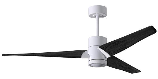 SJ-WH-BK-60 Atlas Super Janet 60" Ceiling Fan in White with Matte Black Blades