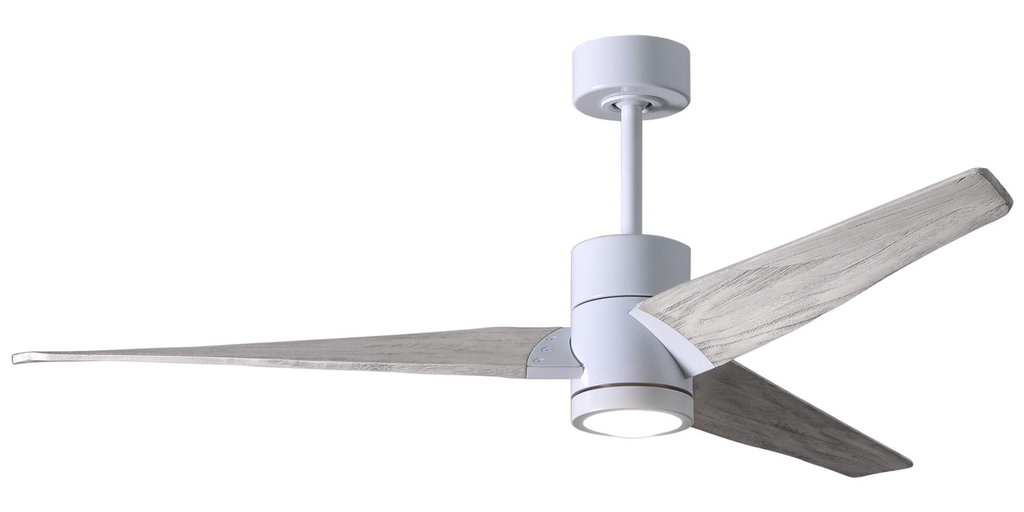 SJ-WH-BW-52 Atlas Super Janet 52" Ceiling Fan in Gloss White with Barn Wood Tone Blades