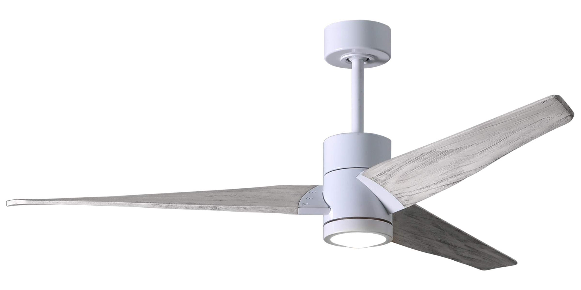 SJ-WH-BW-60 Atlas Super Janet 60" Ceiling Fan in Gloss White with Barn Wood Tone Blades