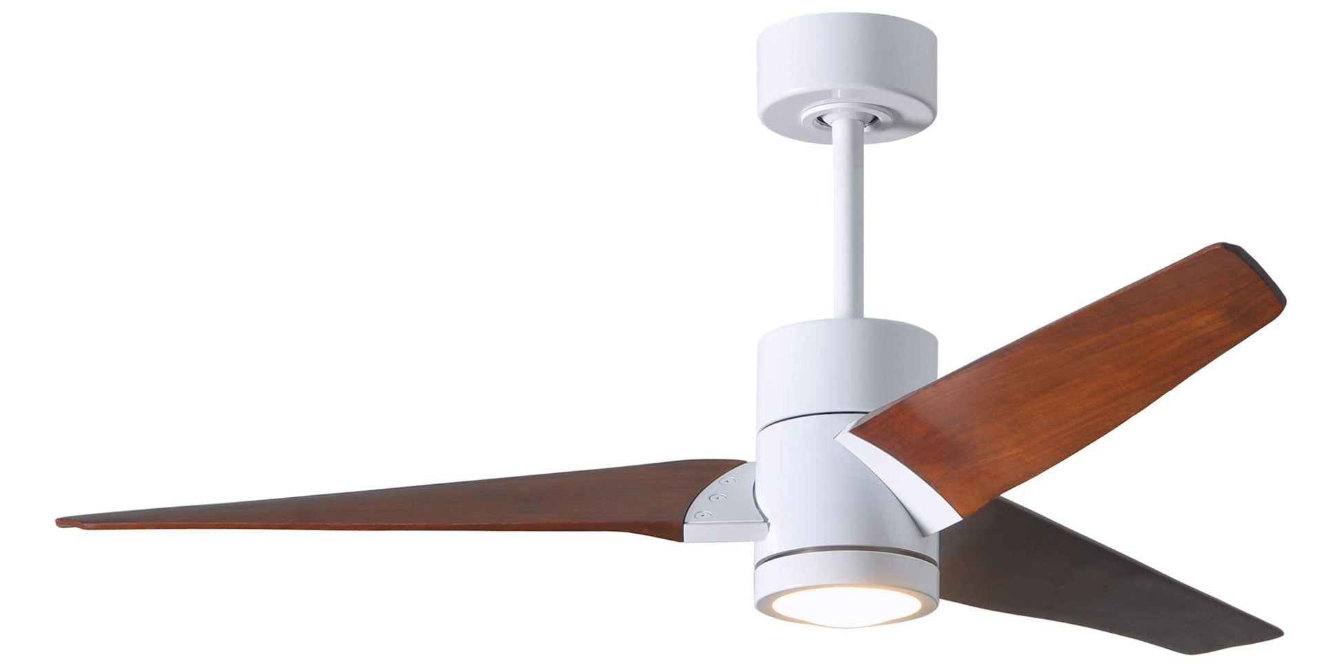 SJ-WH-WN-52 Atlas Super Janet 52" Ceiling Fan in Gloss White with Walnut Tone Blades