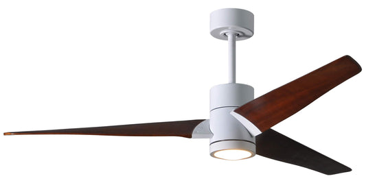 SJ-WH-WN-60 Atlas Super Janet 60" Ceiling Fan in Gloss White with Walnut Tone Blades