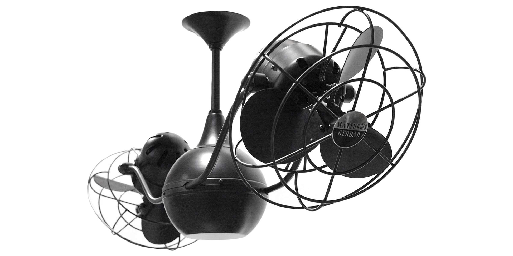 VB-BK-MTL Matthews Vent-Bettina 42" Ceiling Fan in Matte Black with Black Blades