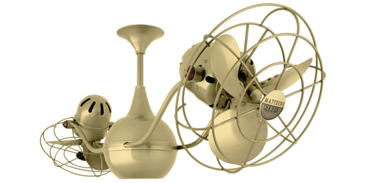 VB-BRBR-MTL Matthews Vent-Bettina 42" Ceiling Fan in Brushed Brass with Brushed Brass Blades