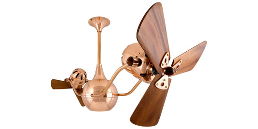 VB-CP-WD Matthews Vent-Bettina 44" Ceiling Fan in Polished Copper with Mahogany Blades