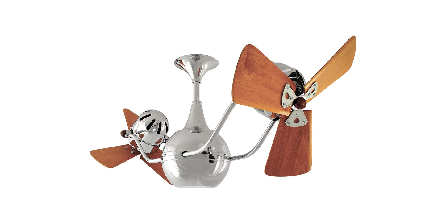 VB-CR-WD Matthews Vent-Bettina 44" Ceiling Fan in Polished Chrome with Mahogany Blades