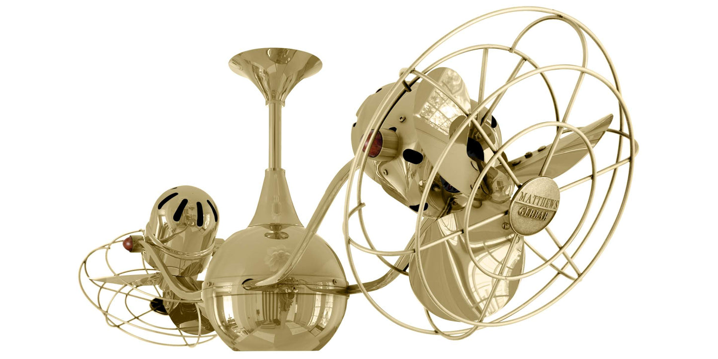 VB-PB-MTL Matthews Vent-Bettina 42" Ceiling Fan in Polished Brass with Polished Brass Blades